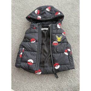 Youth Puffer Vest - H&M - Pokémon Theme - Black/Red - size 2T